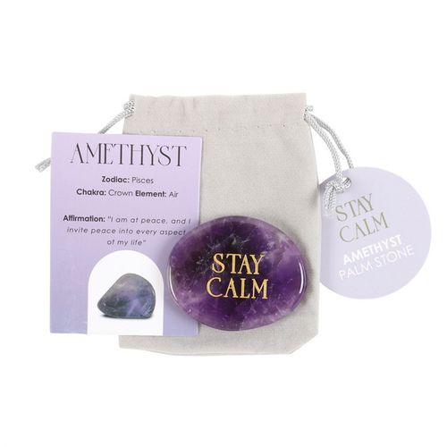 Stay Calm Amethyst Palm Stone Crystal