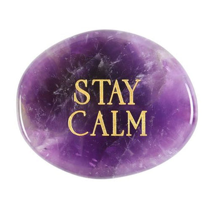 Stay Calm Amethyst Palm Stone Crystal