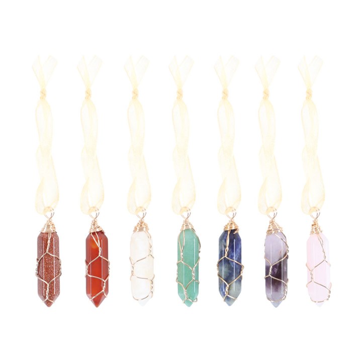 Hanging Crystal Tree Decorations - Set Of 7