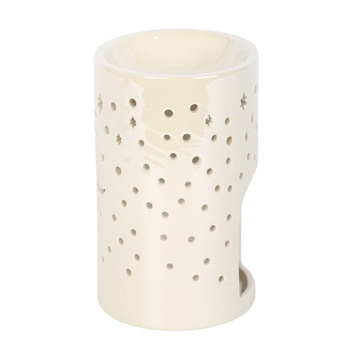 Iridescent Moon Pillar Oil Burner - White
