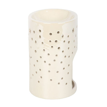 Iridescent Moon Pillar Oil Burner - White