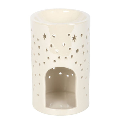 Iridescent Moon Pillar Oil Burner - White