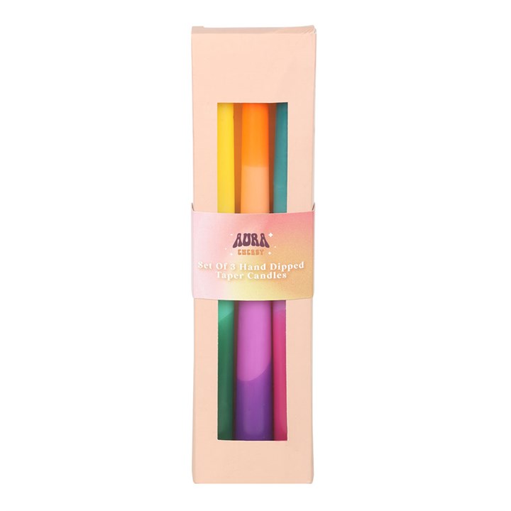 Dipped Aura Energy Taper Candles (Set of 3)