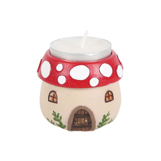 Enchanted Forest Toadstool House Tealight Candle Holder