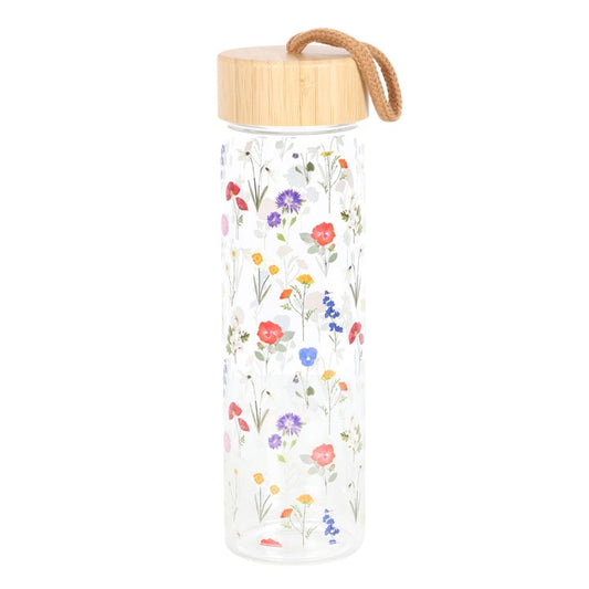 Enchanted Forest Wildflower Glass Drinking Bottle