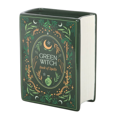 Green Witch Book Flower Vase