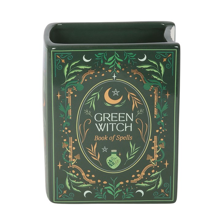 Green Witch Book Flower Vase