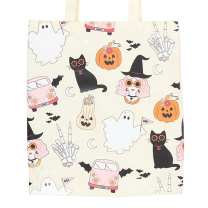 Groovy Ghost Print Tote Bag