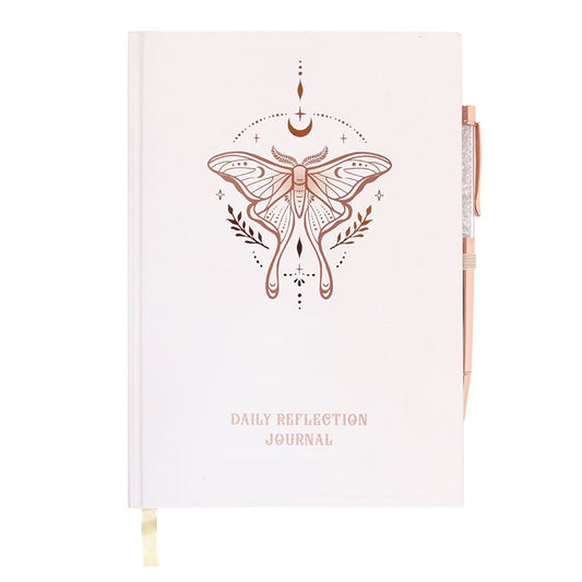 Luna Moth Reflection Journal With Clear Quartz Pen