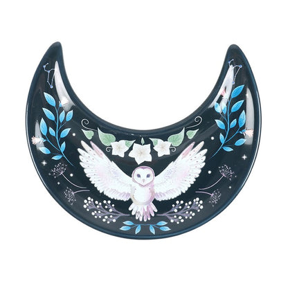 Crescent Moon Night Owl Trinket Dish