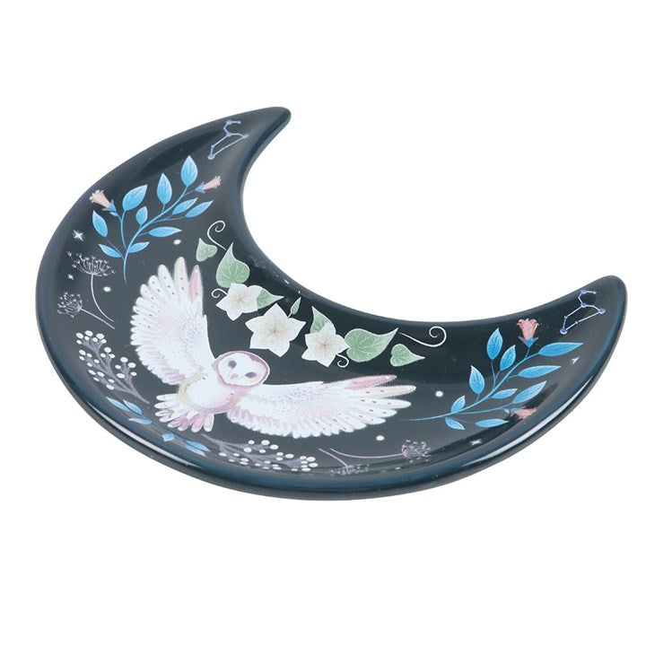 Crescent Moon Night Owl Trinket Dish