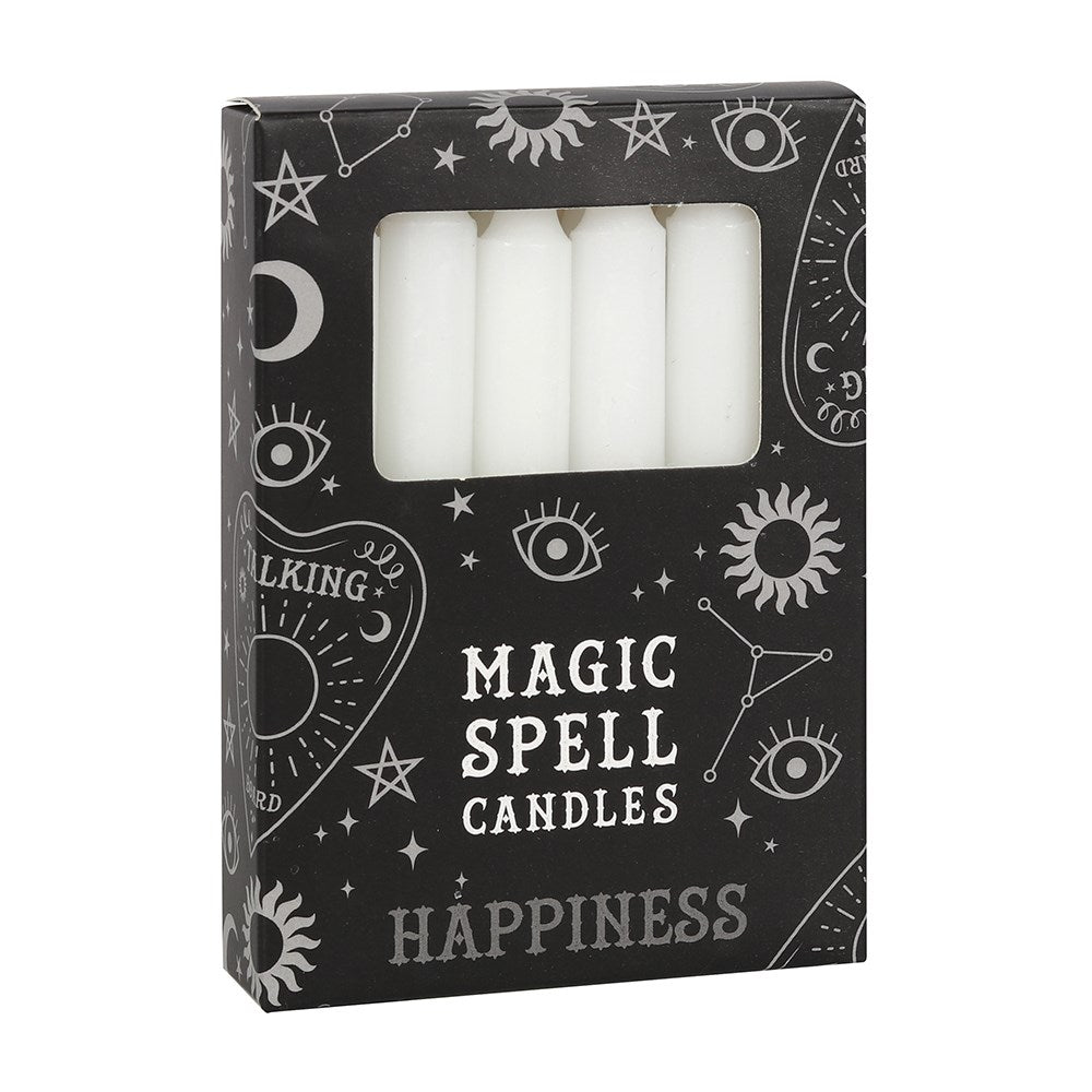 White Happiness Spell Candles (Set of 12)