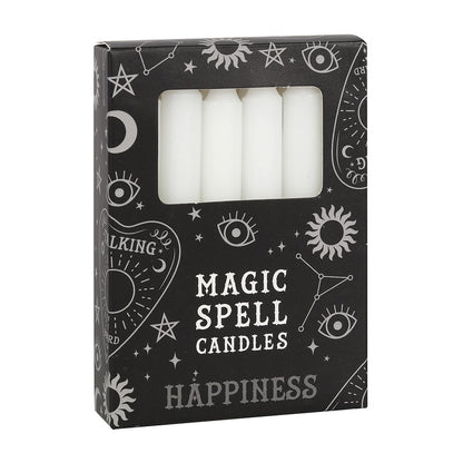 White Happiness Spell Candles (Set of 12)