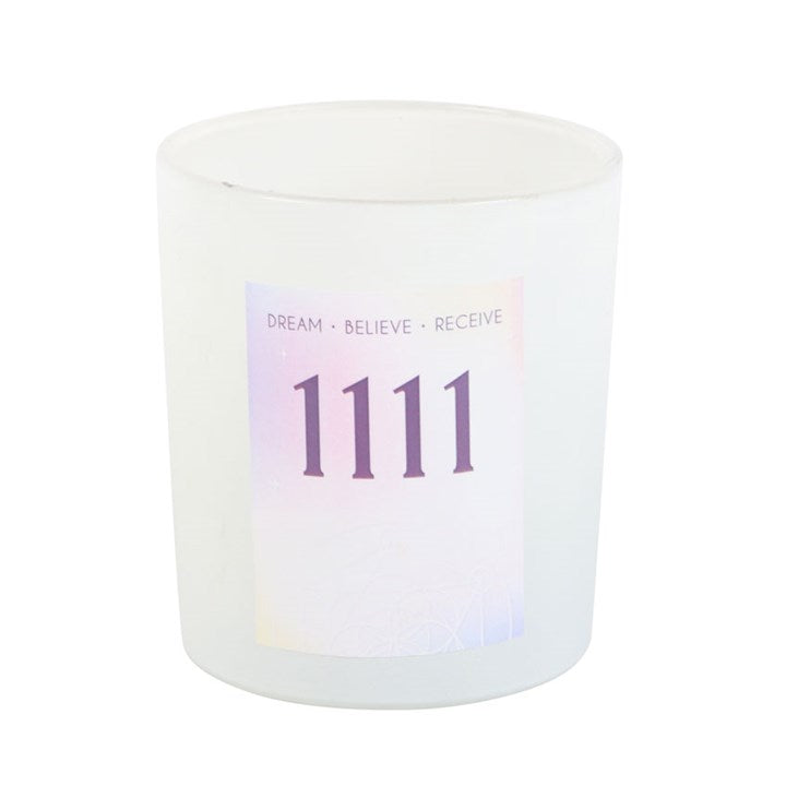 1111 Angel Number Crystal Candle