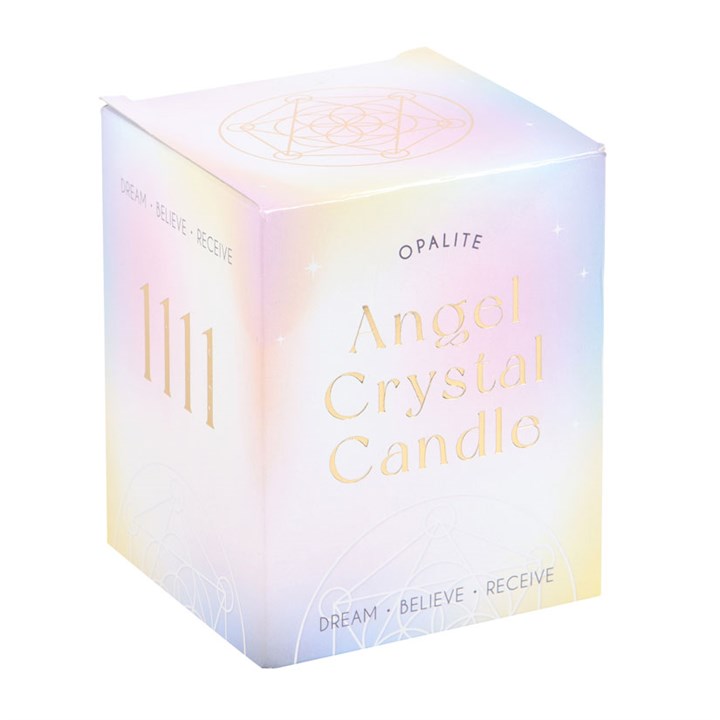 1111 Angel Number Crystal Candle