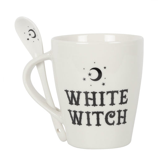 White Witch Mug With Spoon