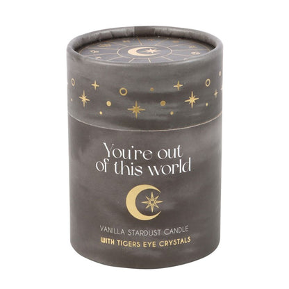 Vanilla Stardust Tiger's Eye Crystal Chip Candle