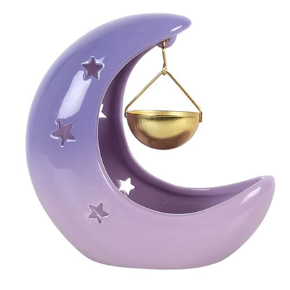 Crescent Moon Hanging Oil Burner - Pastel Purple