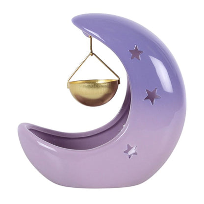 Crescent Moon Hanging Oil Burner - Pastel Purple