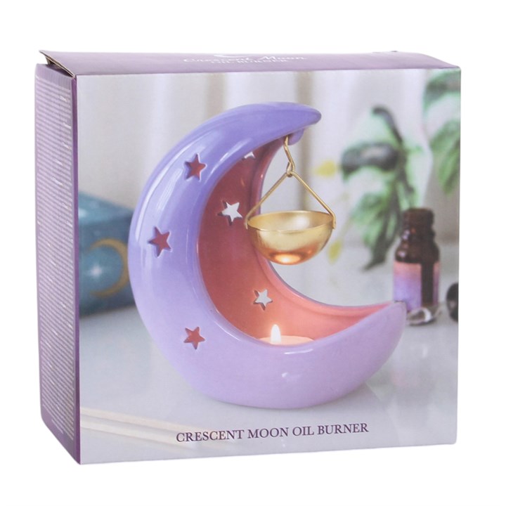 Crescent Moon Hanging Oil Burner - Pastel Purple