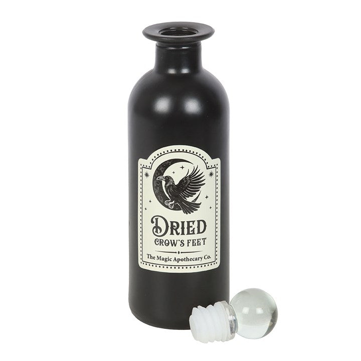 Dried Crows Feet Decorative Glass Bottle