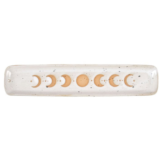 Moon Phase Incense Stick Holder - White
