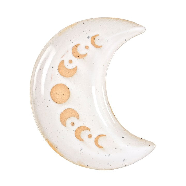 Crescent Moon Phase Trinket Dish - White