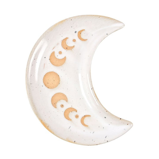 Crescent Moon Phase Trinket Dish - White