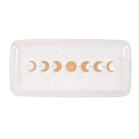 Moon Phase Trinket Dish - White