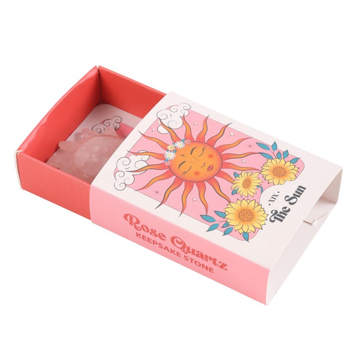 Rose Quartz Crystal Sun Keepsake Stone (In A Box)