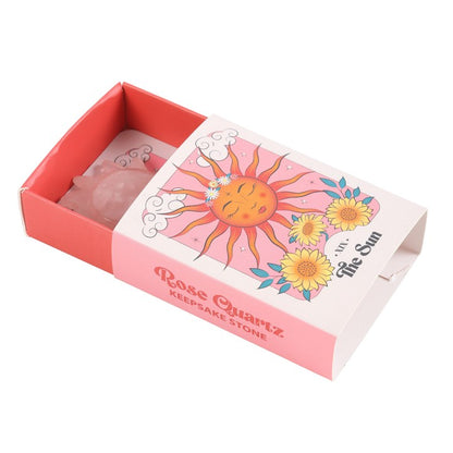 Rose Quartz Crystal Sun Keepsake Stone (In A Box)