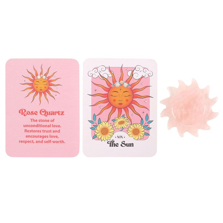 Rose Quartz Crystal Sun Keepsake Stone (In A Box)