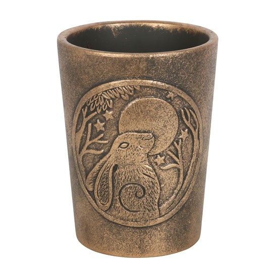 Moon Gazing Hare Bronze Terracotta Plant Pot (by Lisa Parker)