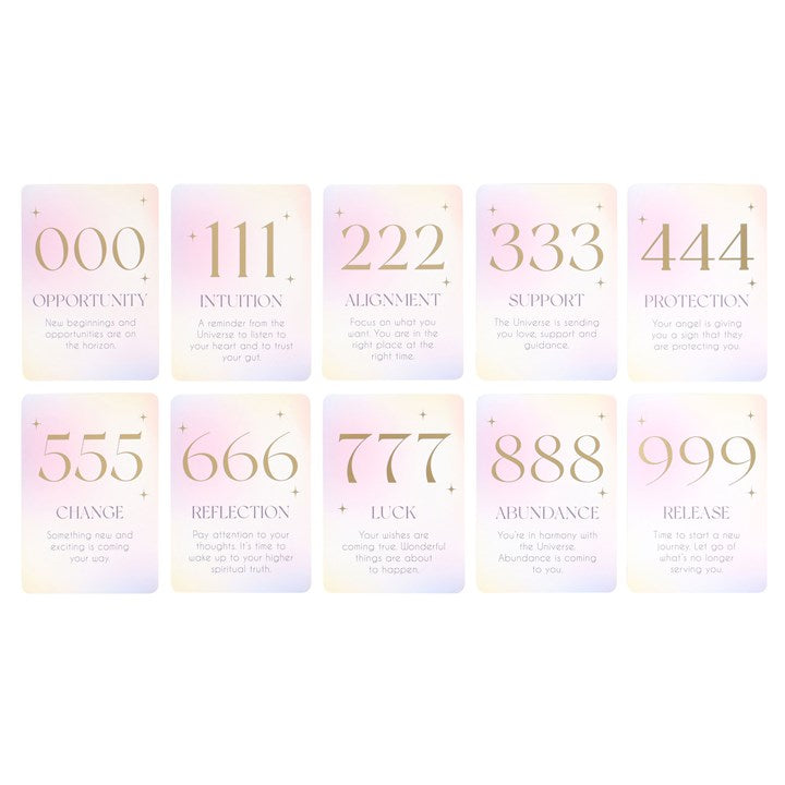 Angel Number Affirmation Cards (With Wooden Stand)
