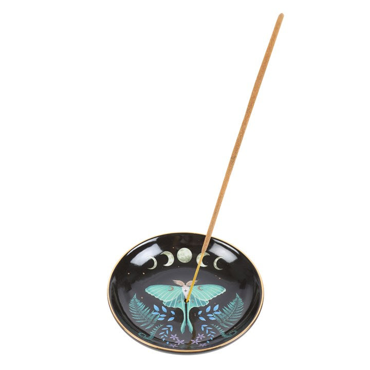 Dark Forest Luna Moth Incense Stick & Cone Holder