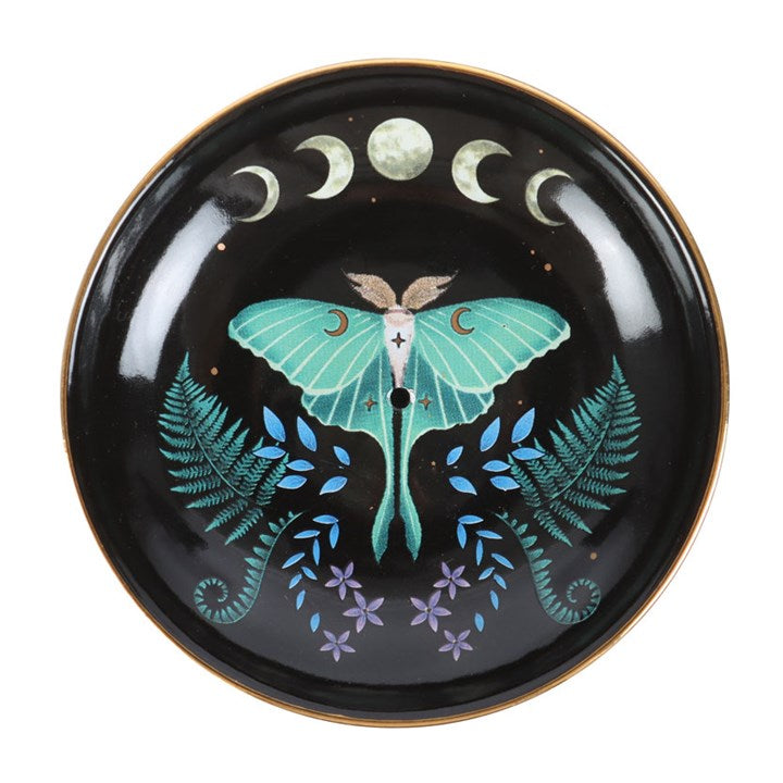 Dark Forest Luna Moth Incense Stick & Cone Holder