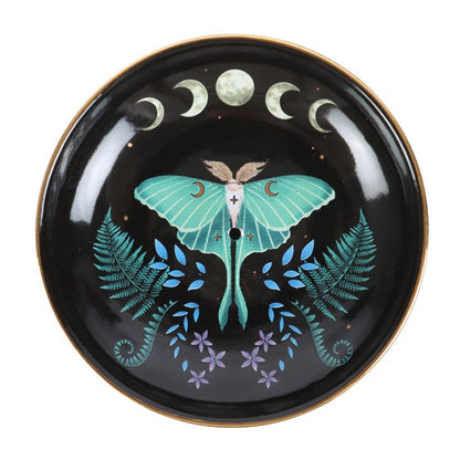 Dark Forest Luna Moth Incense Stick & Cone Holder