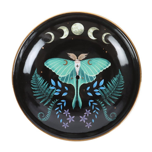 Dark Forest Luna Moth Incense Stick & Cone Holder