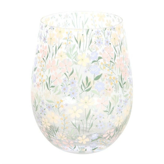 Floral Stemless Glass