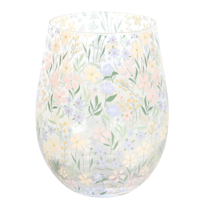 Floral Stemless Glass