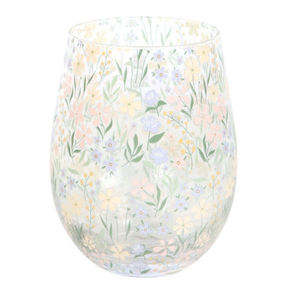 Floral Stemless Glass