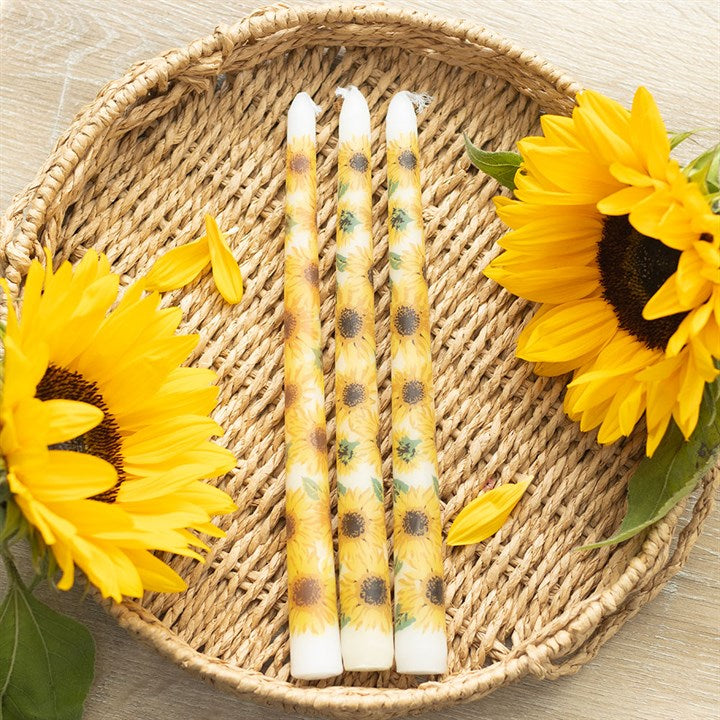 Sunflower Taper Candles (Set of 3)