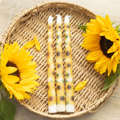Sunflower Taper Candles (Set of 3)