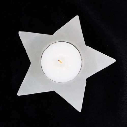 Selenite Star Tealight Candle Holder