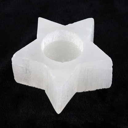 Selenite Star Tealight Candle Holder