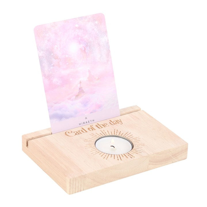 Card of the Day Natural Tarot Stand & Tealight Candle Holder