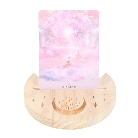 Crystal Crescent Moon Tarot Card Stand (Natural)