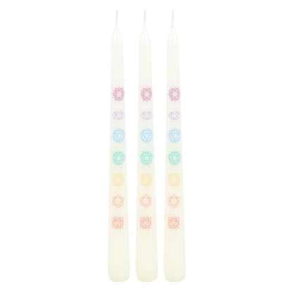 Set Of 3 Chakra Taper Candles