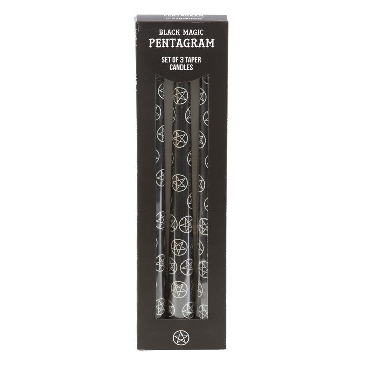 Set Of 3 Pentagram Taper Candles