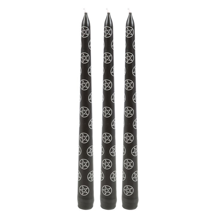 Set Of 3 Pentagram Taper Candles